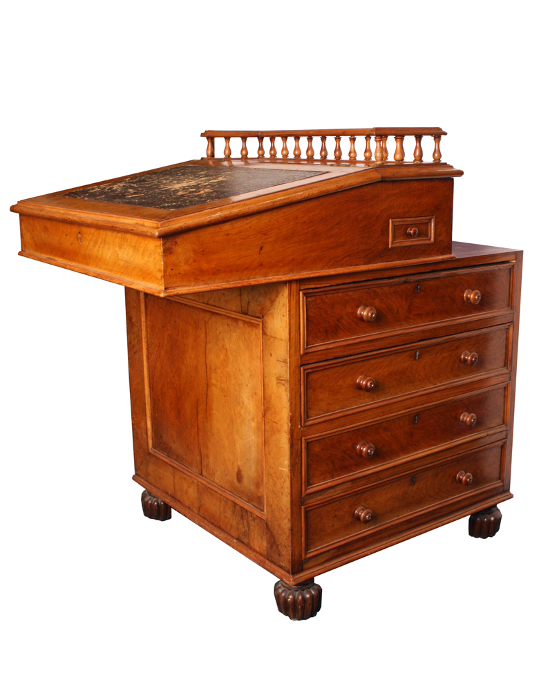 Davenport antique compact writing desk