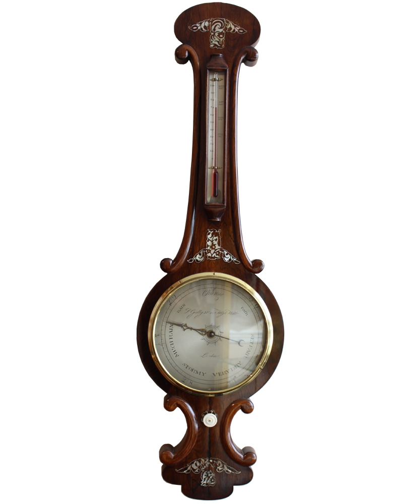 Rosewood Barometer with Mother of Pearl Inlays