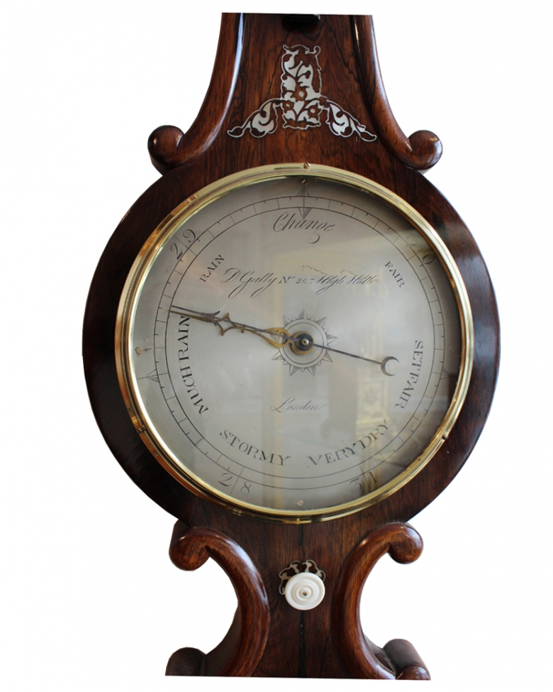 Rosewood Barometer Silvered dial